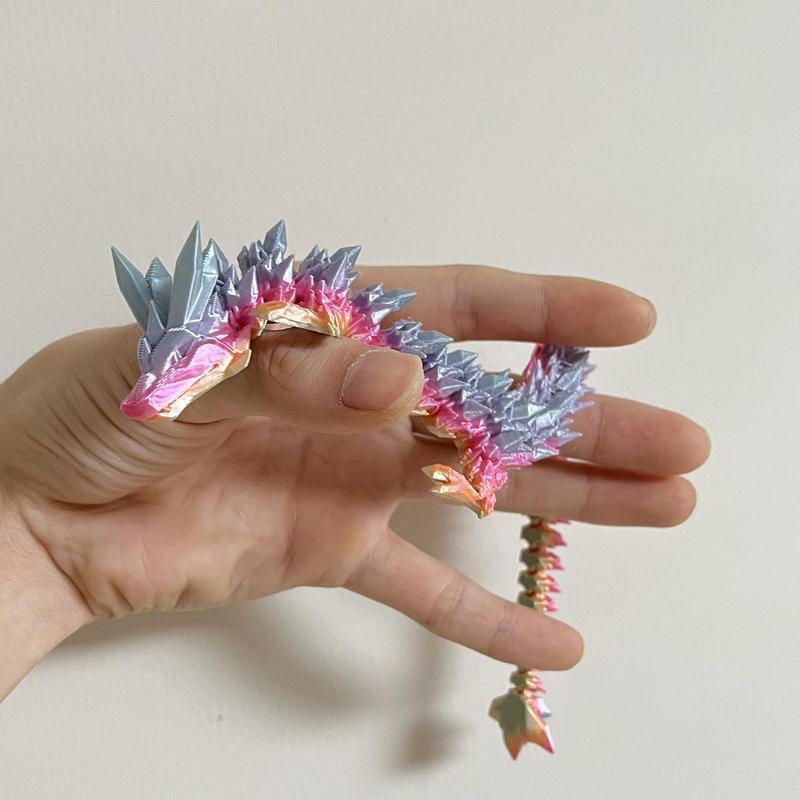 Christmas 3D Printed Crystal Dragon Egg with Articulated Dragon, Random Color Dragon Egg Toy, Dragon Fidget Toy, Perfect for Collectors, Party Decor & Gifts