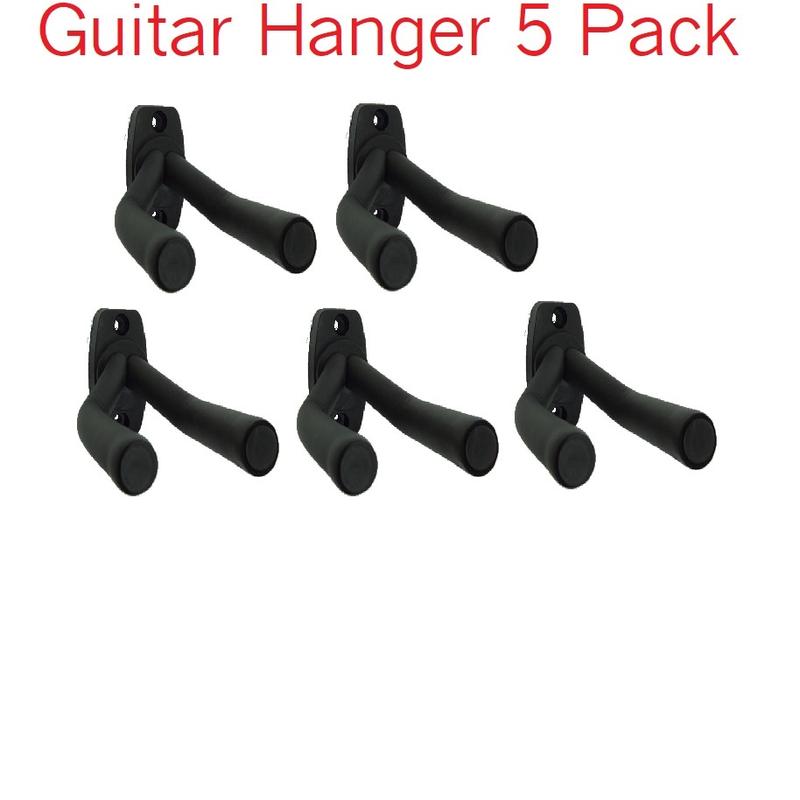 5 Pack ~ Guitar Wall Hanger Holder Stand Rack Hook for all guitars USA SHIPPER