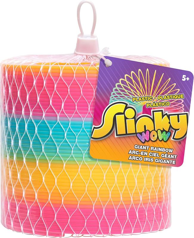 Slinky the Original Walking Spring Toy, Plastic Rainbow Giant Slinky, Kids Toys for Ages 5 Up