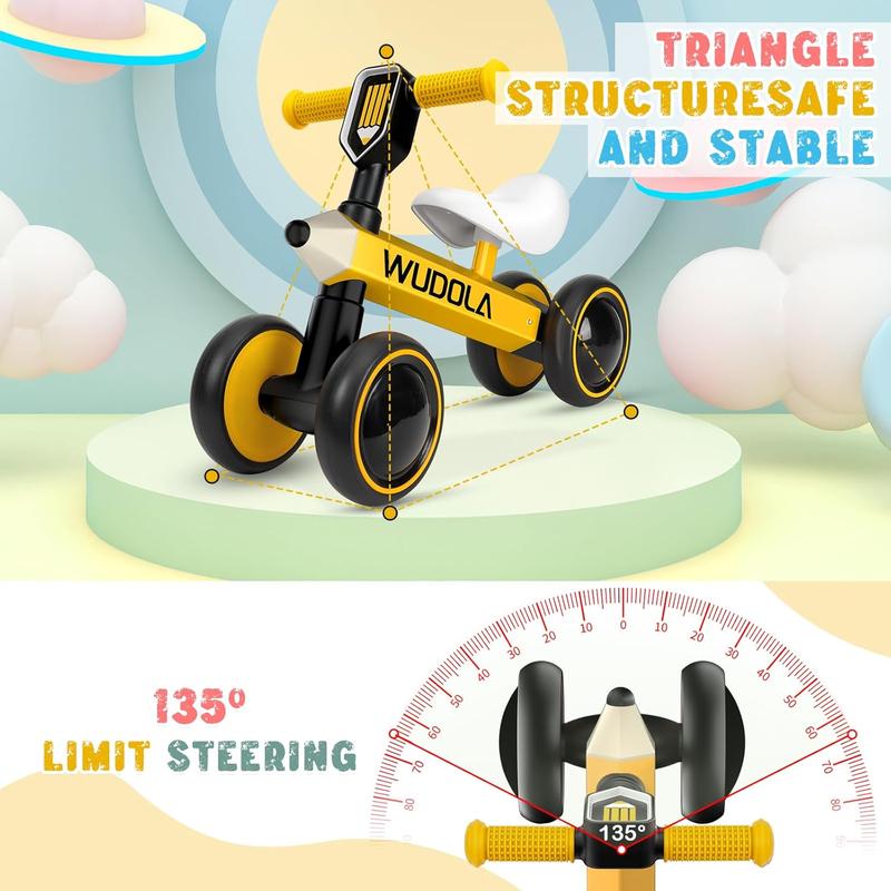 Baby Balance Bike for Ages 10-36 Months, Toddler Balance Bike with No Pedal, Silence Wheels Ride-on Toy Infant Bike for 1 Year Old Boys Girls Birthday Gift