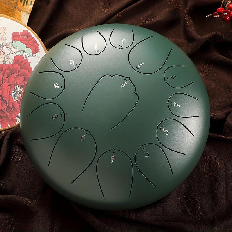 13 Note Steel Tongue Drum, Ethereal Voice Drum, Musical Instrument for Meditation & Yoga, Perfect for Family and Adults