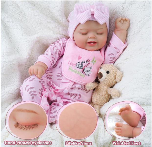 BABESIDE Lifelike Reborn Baby Dolls - 20Inch-Real Baby Feeling Realistic-Newborn Baby Dolls Adorable Smiling Real Life Baby Dolls with Gift Box for Kids Age 3+