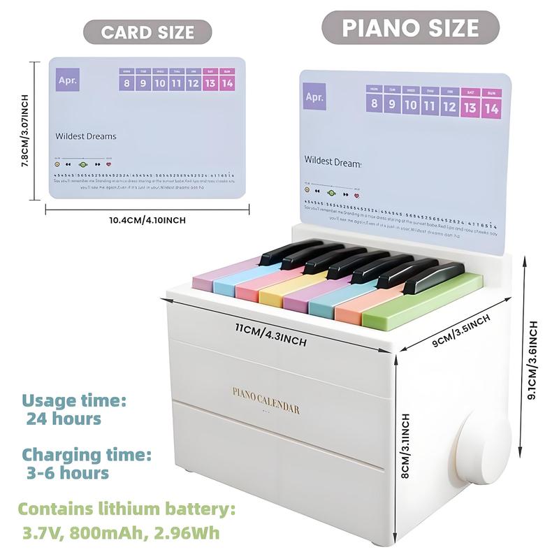 Playable Mini Piano Calendar, 1 Set Rechargeable 15 Key Piano Table Calendar with Simplified Sheet Music,creative Gift, Birthday Gifts for Women, Wedding Gift, Gifts for Women, Gifts for Girlfriend, Christmas, Christmas Gift