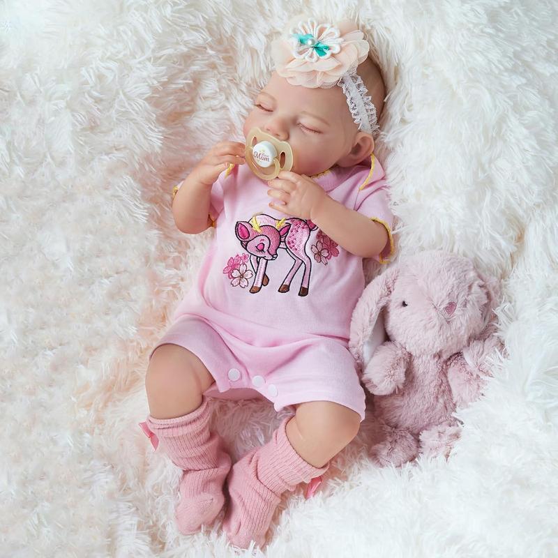 BABESIDE Lifelike Reborn Baby Dolls Girl - 20 Inch Sweet Smile Real Life Realistic-Newborn Cloth Body Sleeping Baby Girl with Accessories Gift Set for Kids Age 3+