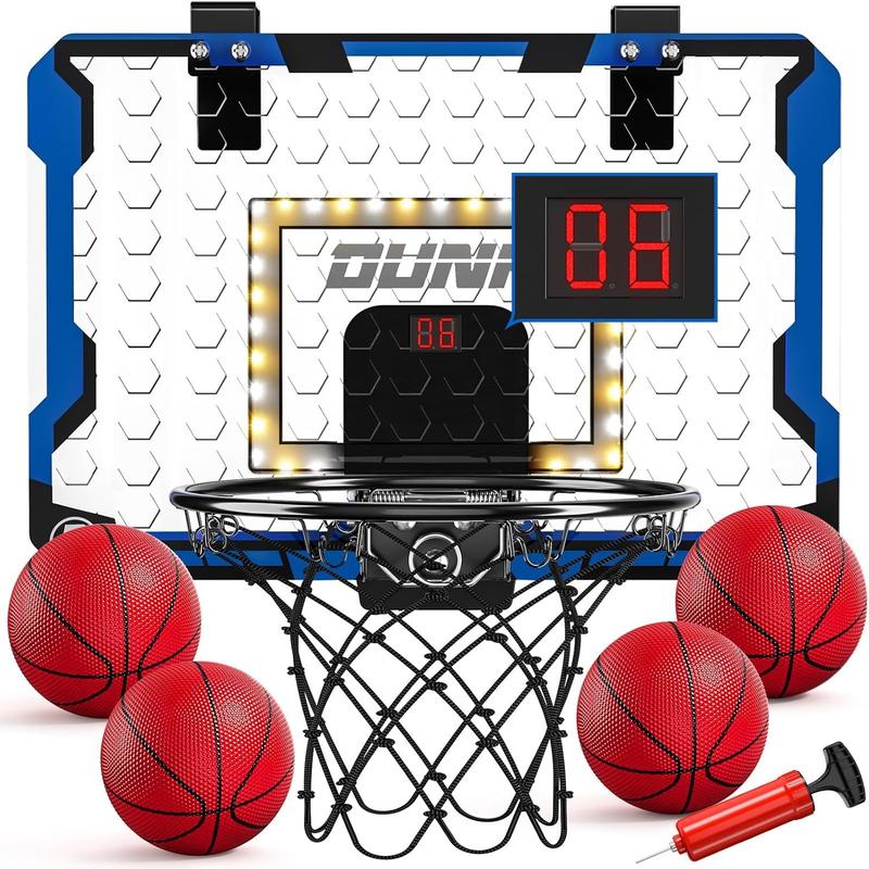 Blue Indoor Basketball Hoop , Door Room Basketball Hoop,Indoor basketball  Mini basketball hoop with 4 Balls  for Bedroom Office Outdoor,,Christmas gift