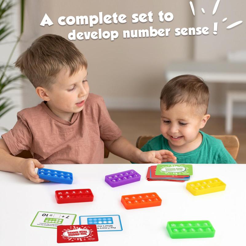 Aizweb Ten-Frame Math Manipulative for Elementary,Counting Number Math Games, Montessori Educational Toy for  Classroom Homeschool Supplies