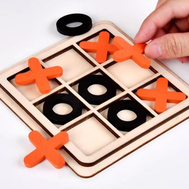 Wooden Tic Tac Toe Board Game, XOXO Board Game, Family Game, Fun Game for Kids & Adults, Outdoor Leisure Equipment