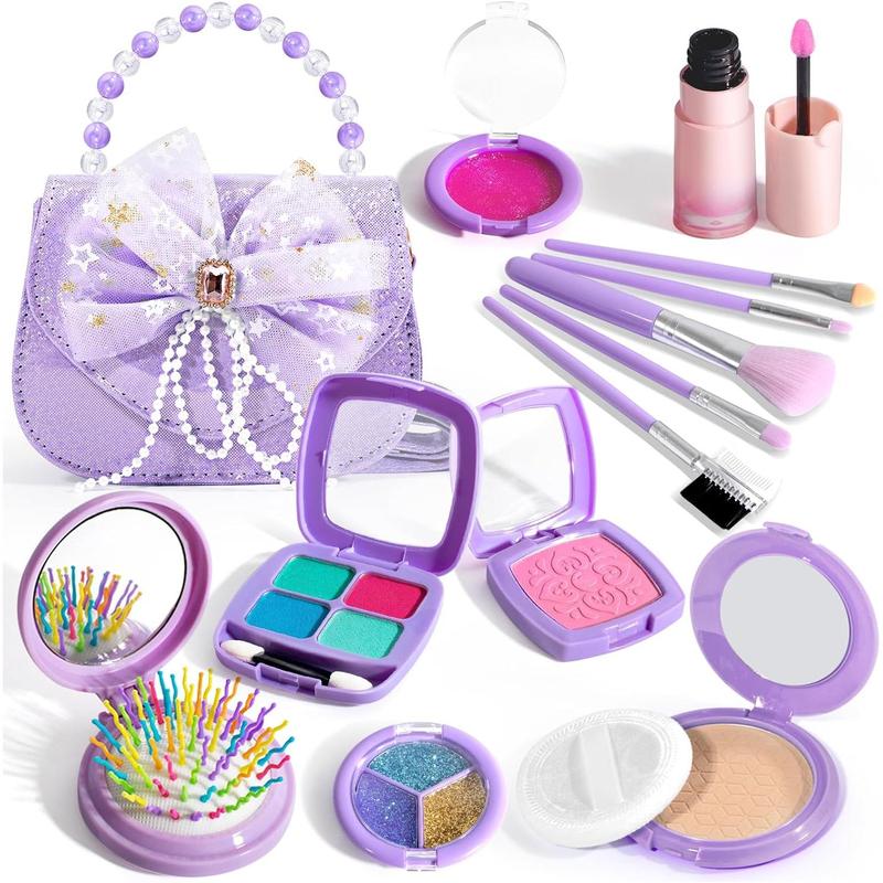 ULOVEME Kids Real Makeup Kit for Little Girls - Real, Non Toxic, Washable Make Up Toy - Umicorn Toys Gift for 3 4 5 6 7 8 9 10 12 Years Old Girls Birthday (Pink Umicorn)