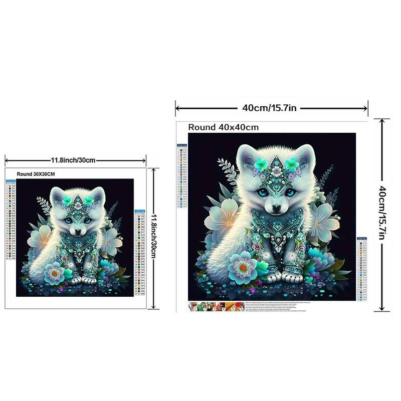 Cartoon Fox Pattern DIY Diamond Arts Colorful Painting Kit without Frame, DIY 5D Diamond Arts Colorful Painting Kit for Beginner, Wall Art Decor for Home