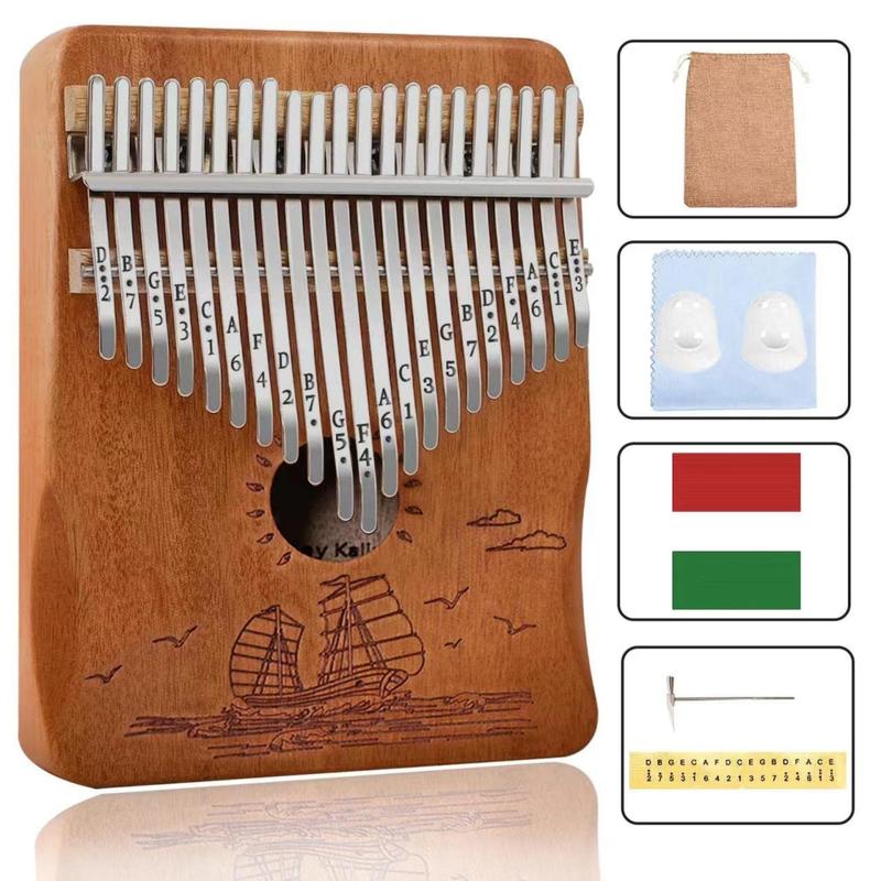 Finger Piano Kalimba, Kalimba 21 Key with Tuning Hammer and Instructions, Thumb Piano for Adults and Beginners(Brown)