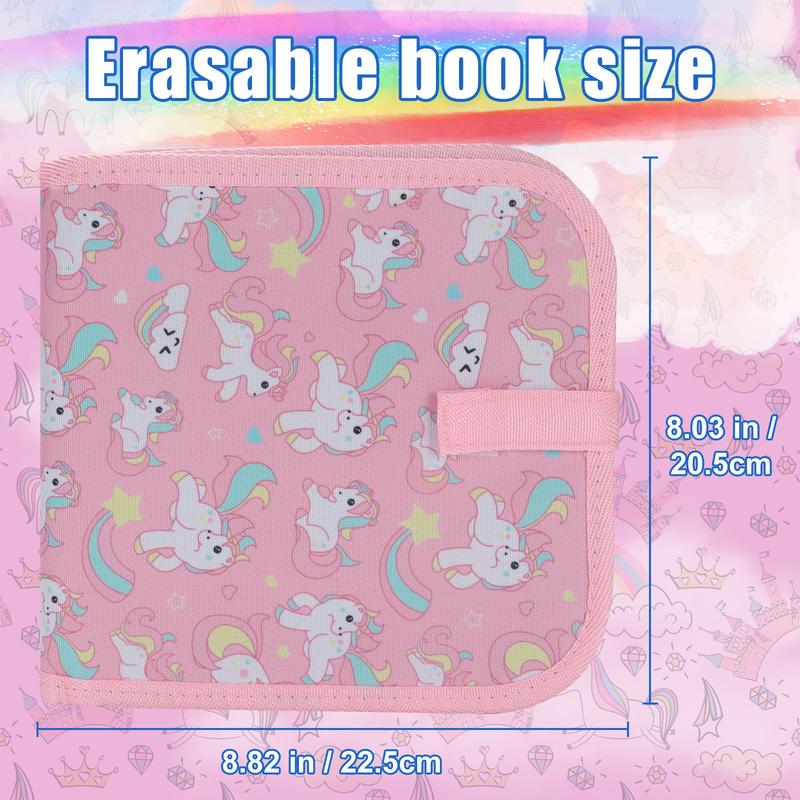 Erasable Book Doodle Set for Kids,Magic Drawing Book for Kids,Reusable Drawing Book 12 Watercolor Pens 14 Page Drawing