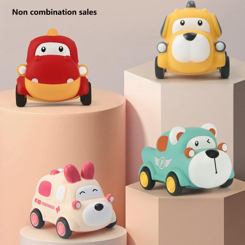 Cartoon Car Design Teenager Toy, Soft and Sturdy Pull Back Car Toy, Perfect Toy Cars, Promotes Fine Motor Skills and Hand-eye Coordination