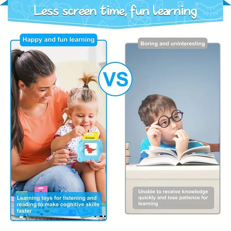 Aiqriwv Talking Flash Cards, Speaking Card Early Education Learning Toy, Children's Education Toy, Language Learning Speaking Toy, Language Therapy Toy, Children's Boy And Girl Christmas Birthday Word Reader Gift