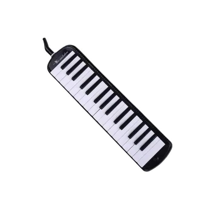 Black Plastic Melodica Reed Keyboard 32 keys w  Soft Case