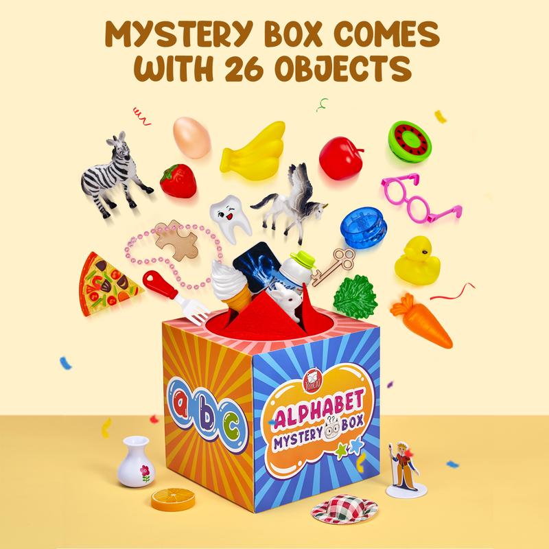 JoyCat Alphabet Mystery Box, Letters Sorting Matching Game Activities Letter Sounds Fine Motor Learning Toys for Preschool Classroom