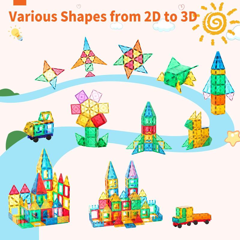 Back to School DIY Colorful Building Blocks Toys for Kids, 3D Building Blocks Set, Creative Puzzle Toys, STEM Builds Set for Children, DIY Kits, Building Toys (Including 2 cars), Thanksgiving Christmas Gift Set, Montessori Toys