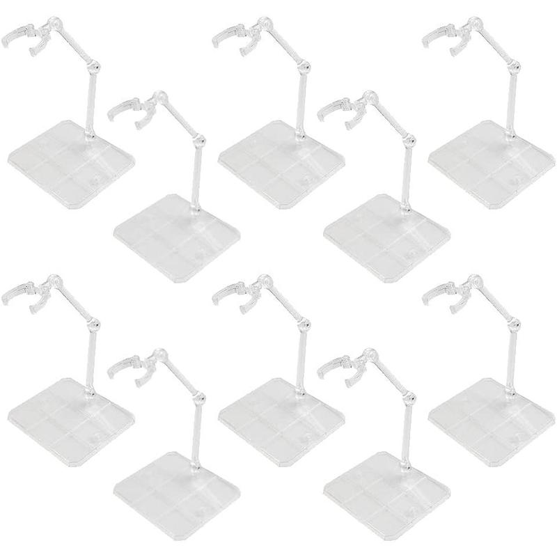 10Pcs Action Figure Stand Kits Flexible Action Base Holder for Gundam Action Figures DIY Model Kits (White)