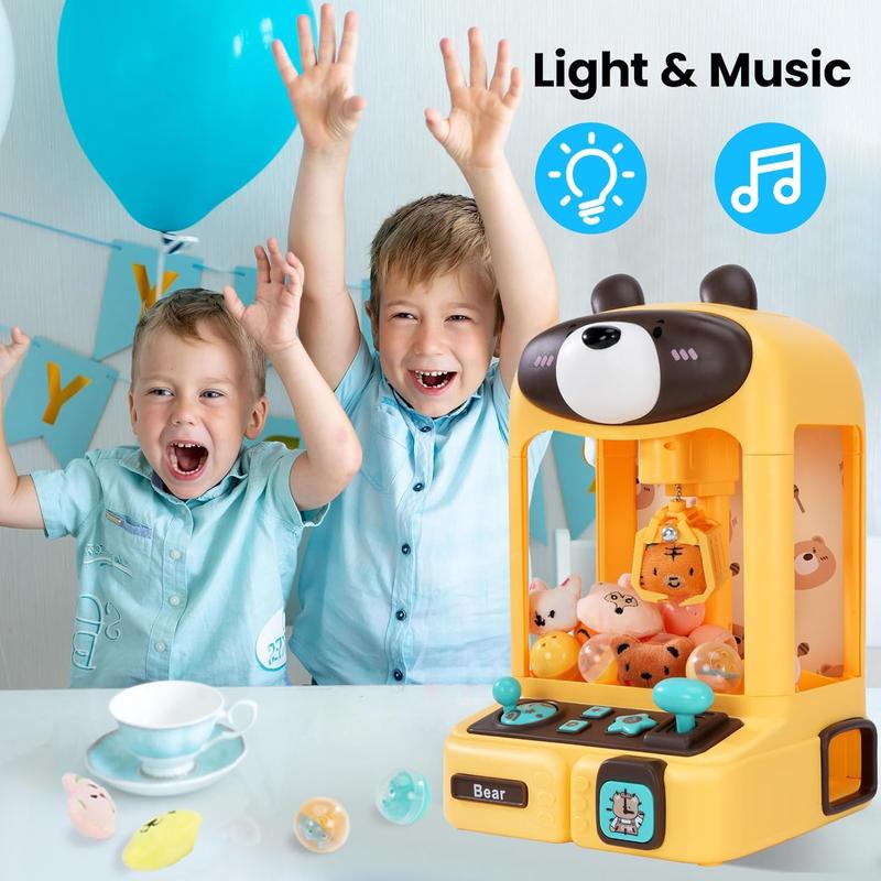 Claw Machine for Kids, Bear Toy Claw Machine for Boys, Candy Claw Machine with LED Light & Adjustable Sound, Mini Vending Machine for Kids, Claw Machine for Adults, Birthday Gifts for Kids