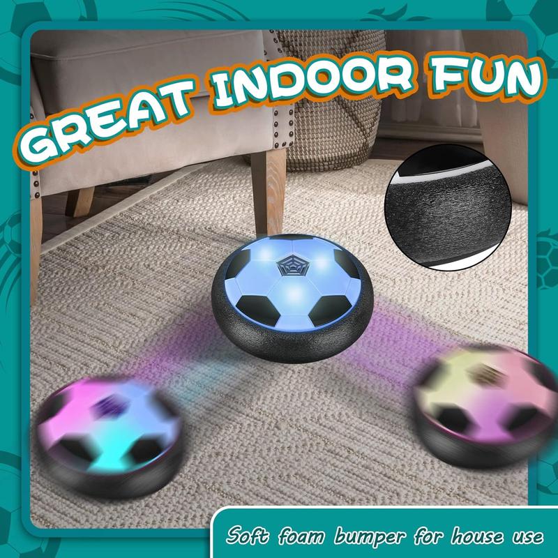 Hover Soccer Ball Boys Toys - Soccer Toys Air Floating Soccer Toy with LED Lights and Foam Bumper Indoor Games for Boys and Girls Birthday Gift for 3-12 Year Old Rechargeable LED