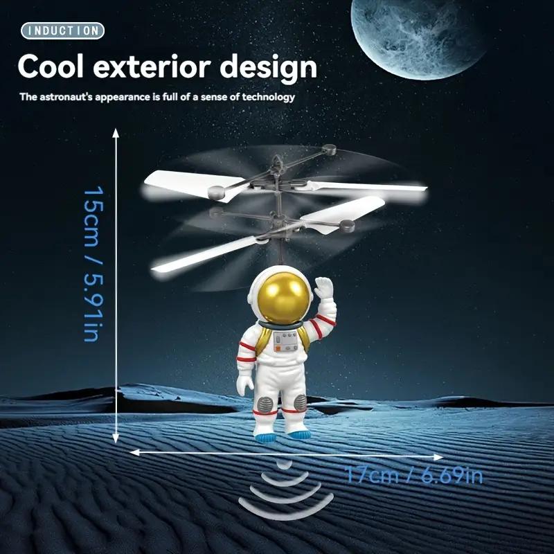 Astronaut-Themed Illuminated Flying Craft Toy - Cool Glowing Sensor-Controlled Helicopter for Youngsters