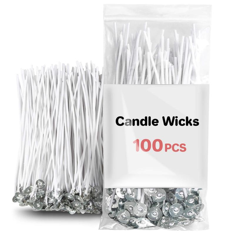 100 6-Inch Candle Wicks for DIY Candle Making: Thick Cotton for Soy & Beewax