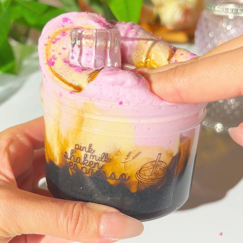 DIY Slime - Pink Milk Shaken Espresso • DIY Slime Kit • Slime Gift Set • Clear Slime + Butter Slime + Sprinkle Mix