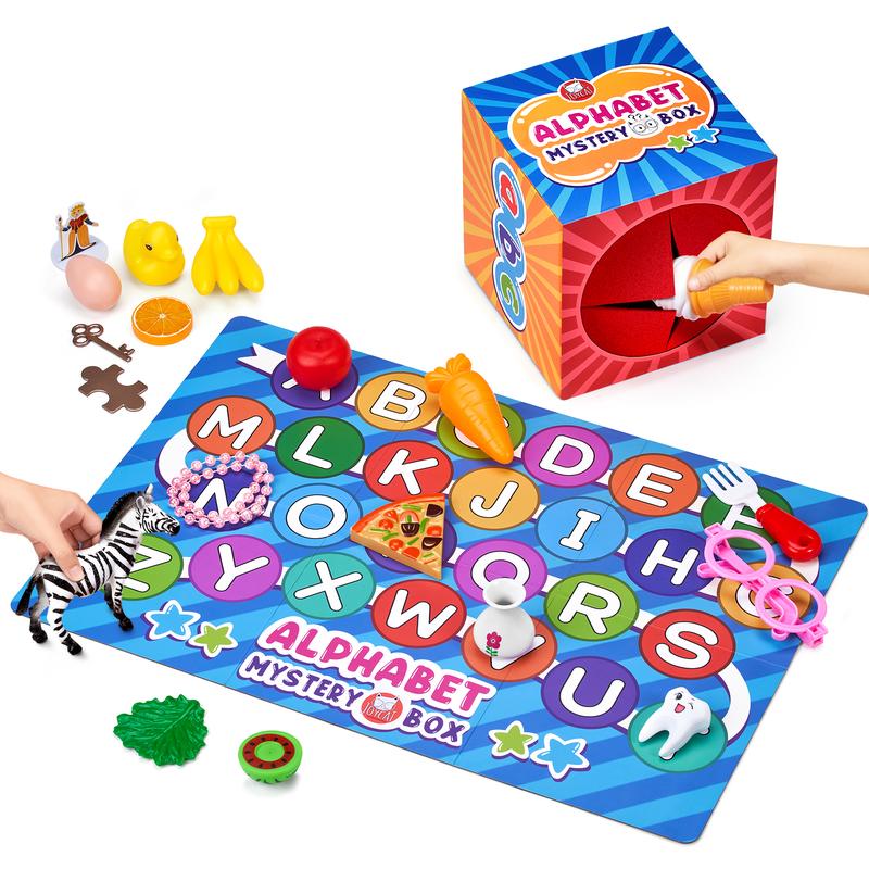 JoyCat Alphabet Mystery Box, Letters Sorting Matching Game Activities Letter Sounds Fine Motor Learning Toys for Preschool Classroom