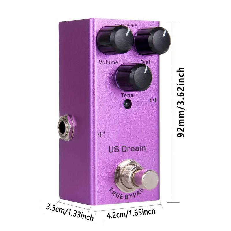 Electric Guitar Effects Pedal, 1 Set Mini Reverb Pedal & USB Cable, DC 9V True Bypass Analog Chorus Vintage Phase US Dream Ultimate Drive Tremolo Guitar Effects Pedal, Great Musical Accessories for Music Lover