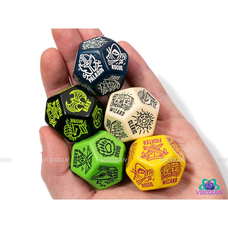 D&D Class Generator Die | Random TTRPG DnD Character Die, Improv, DM Dice Game Aide | Giant D12 Acrylic (1)