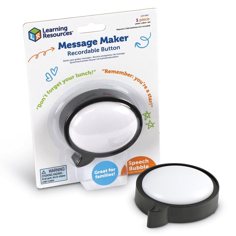 Learning Resources Message Maker Recordable Button, Speech Bubble, Ages 4+