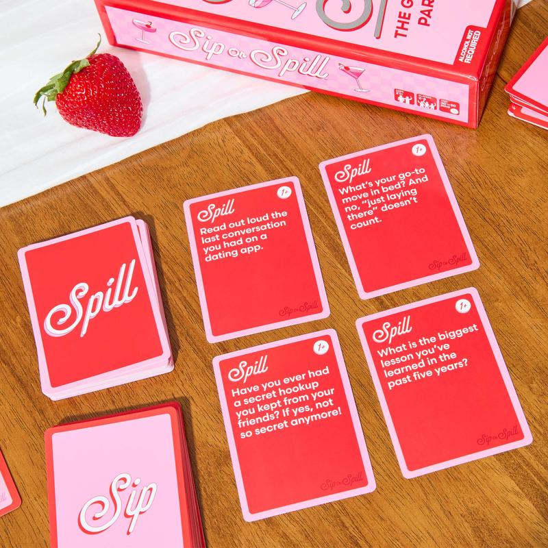 Sip or Spill   The Girl's Night Party Game, Ultimate Bachelorette Party Games, Bachelorette Party Favors by Relatable