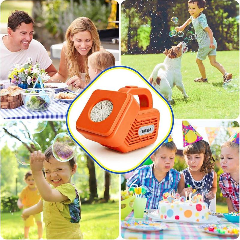 ren's Bubble Machine, Portable Automatic Bubble Machine, Durable 20000+ Bubble Machine, Suitable for Indoor and Outdoor, Suitable for Parties, Christmas, Orange