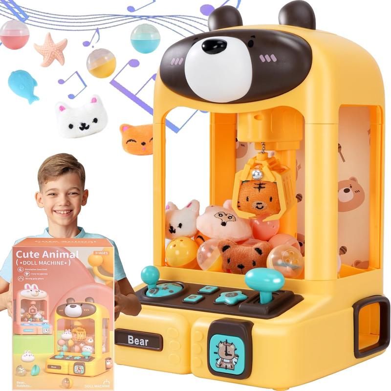 Claw Machine for Kids, Bear Toy Claw Machine for Boys, Candy Claw Machine with LED Light & Adjustable Sound, Mini Vending Machine for Kids, Claw Machine for Adults, Birthday Gifts for Kids