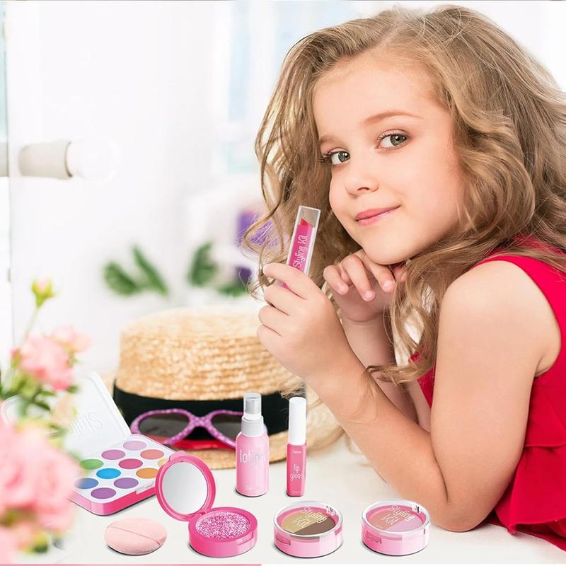 Girls Makeup Toy Set, 10pcs set Washable Makeup Toy, Pretend Play Makeup Toy For Gift, Birthday Gift For Girls