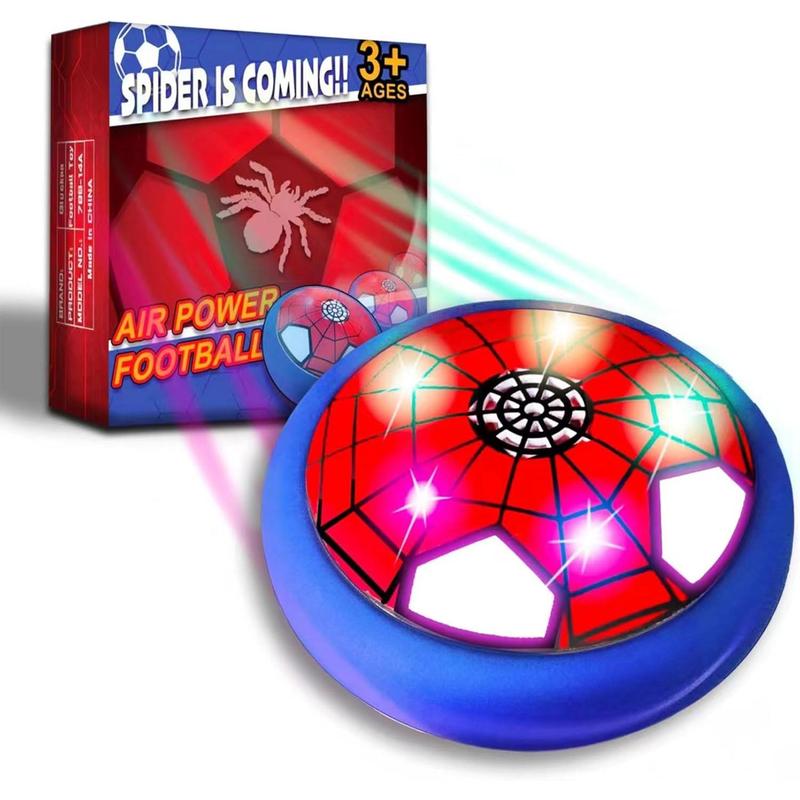 Hover Soccer Ball Indoor Toys,Spider Boy Toys Gifts for Ages 4 5 6 7 8 10 12 Years Old,Air Floating Soccer Toy with LED Lights Foam Bumper,Kids Soccer Toys Birthday Gifts for Boys Girls (1 Pack)