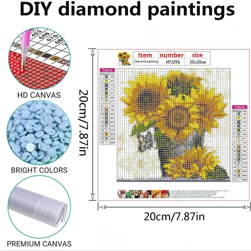 Sunflower Pattern Diamond Painting Kit, DIY 5D Diamond Art Kit Numbers Painting Kit, Wall Art Home Decor Picture Without Frame