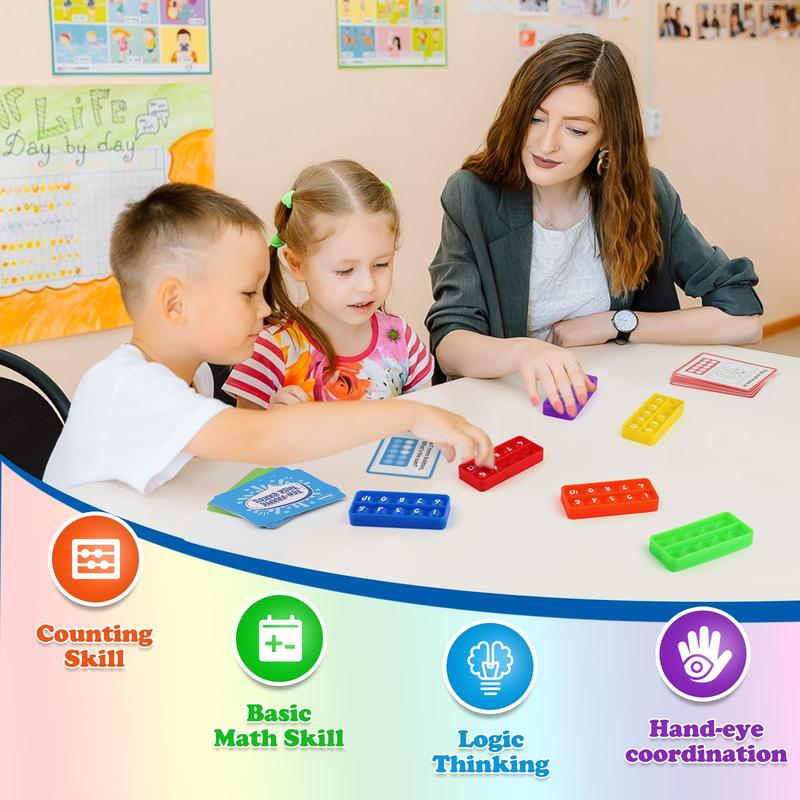 Aizweb Ten-Frame Math Manipulative for Elementary,Counting Number Math Games, Montessori Educational Toy for  Classroom Homeschool Supplies