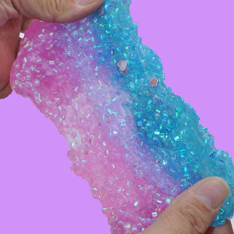 8Pack Glimmer Slime Crunchy Slime Kit with Shiny Glitter Slime, Non-Sticky Soft Slime, Girls and Boys Party Favors and Birthday Gift