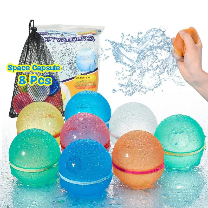 Summer Reusable Water Ball, Silicone Water Bomb with Mesh Bag, Water Balloon Toy For Pool Party, Suitable for Boys and Girls, Birthday Gift, Back To School