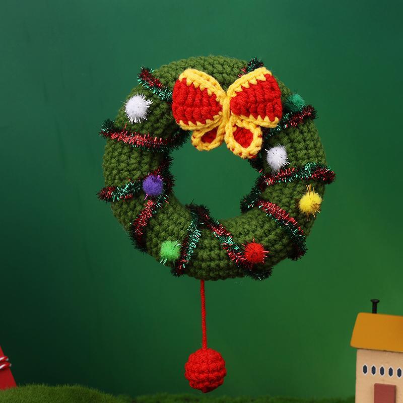 Christmas Wreath Crochet Kit, Crochet Starter Kit with Step-by-step Video Tutorial, DIY Crochet Kit for Beginners, Crochet Supplies