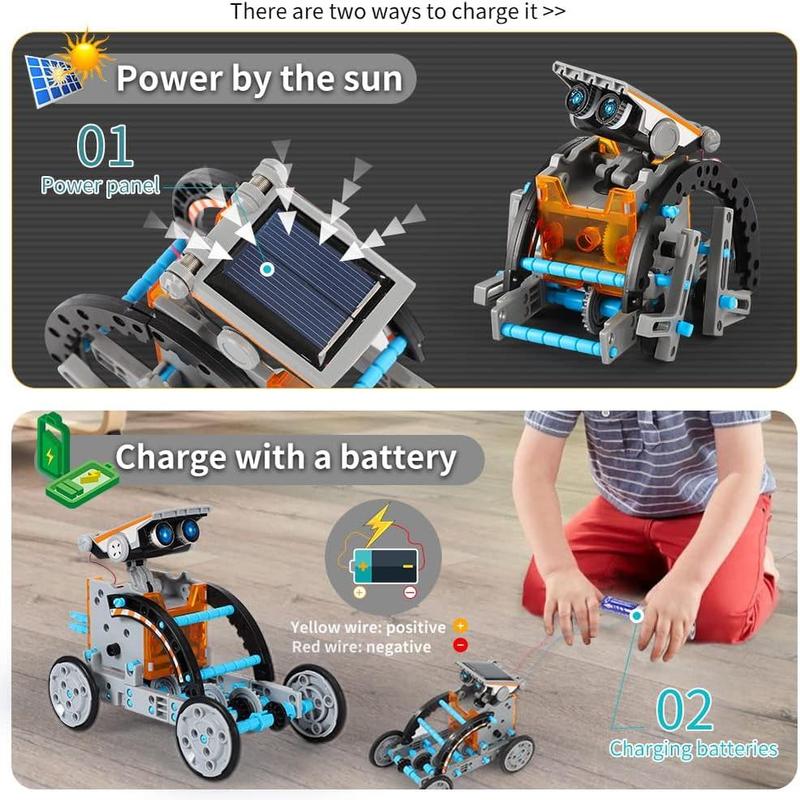 12-in-1 STEM Solar Robot Kit Toys Gifts for Kids 8 9 10 11 12 13 Years Old, Educational Building Science Experiment Set Birthday for Kids Boys Girls