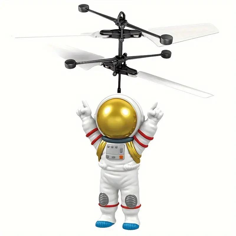 Astronaut-Themed Illuminated Flying Craft Toy - Cool Glowing Sensor-Controlled Helicopter for Youngsters