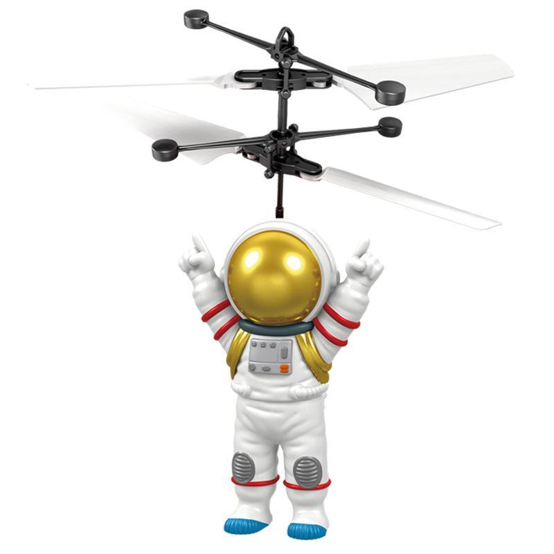 Astronaut-Themed Illuminated Flying Craft Toy - Cool Glowing Sensor-Controlled Helicopter for Youngsters