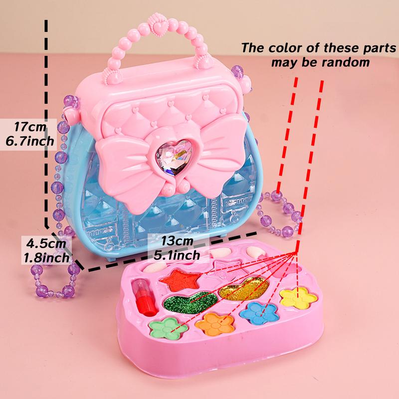 Makeup Kit for Girls - Princess Real Washable Make Up Set, Safe & Non-Toxic Little Girl Makeup Set, Handbag Girls Toy for Little Girls Aged 5 6 7 8 9 10+ (Eyeshadow Colors Are Shipped Randomly)