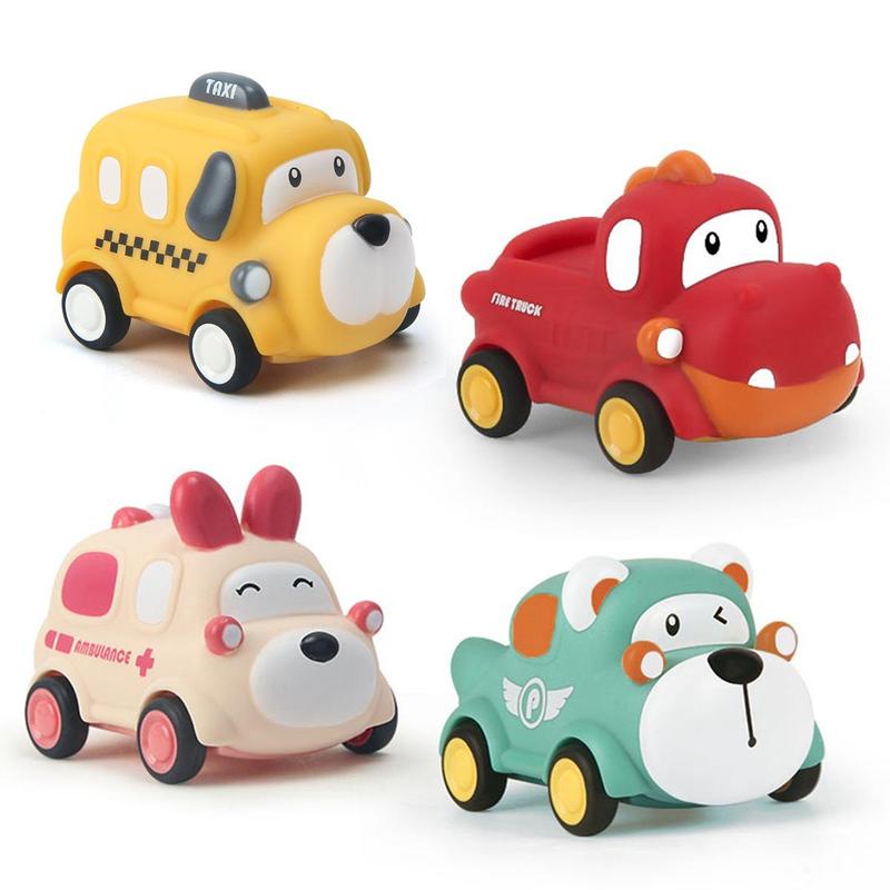 Cartoon Car Design Teenager Toy, Soft and Sturdy Pull Back Car Toy, Perfect Toy Cars, Promotes Fine Motor Skills and Hand-eye Coordination