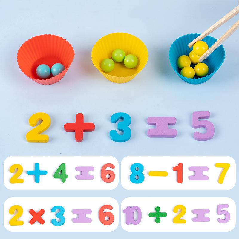 Number Cognitive Operation Bead Matching Game, 1 Set Colorful Bead Matching Puzzle, Preschool Maths Toy, Leaning Toy