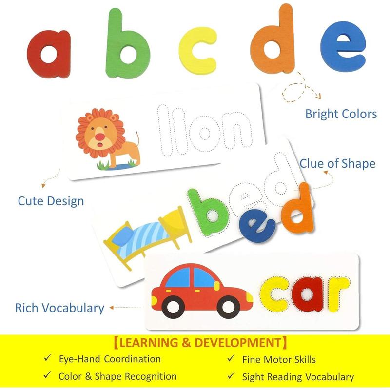 See and Spell Learning Toys, CVC Word Builders with Sight Words Flash Cards, Educational Toys Boys Girls - Gifts for Kids