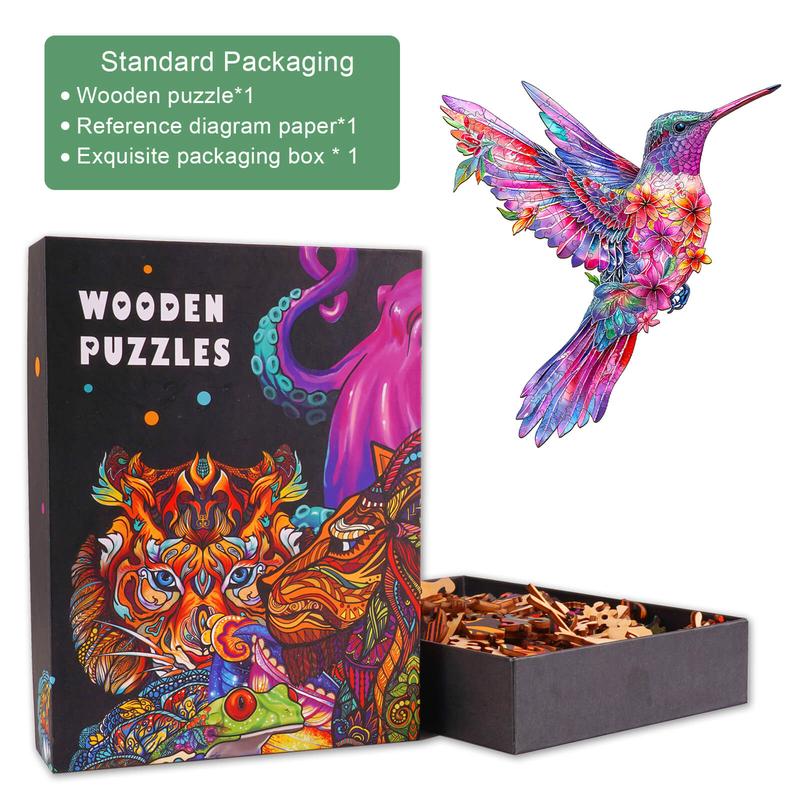 Hummingbird-3 Wooden Jigsaw Puzzle for Kids and Adults