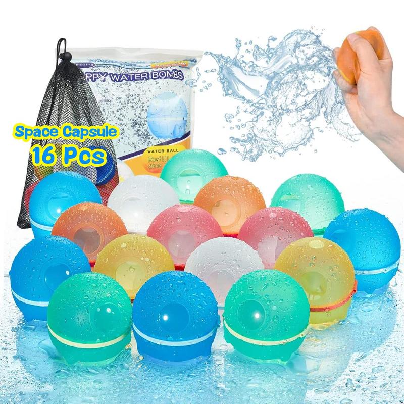 Summer Reusable Water Ball, Silicone Water Bomb with Mesh Bag, Water Balloon Toy For Pool Party, Suitable for Boys and Girls, Birthday Gift, Back To School