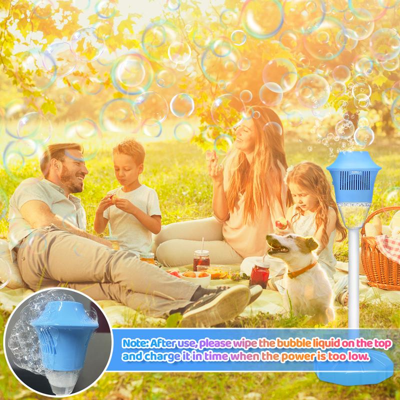 Bubble Machine Automatic, Height 47 Inch Vertical Maker with Lights for Kids, Outdoor Battery Bubble Blaster Toys for Wedding Birthday Party Christmas